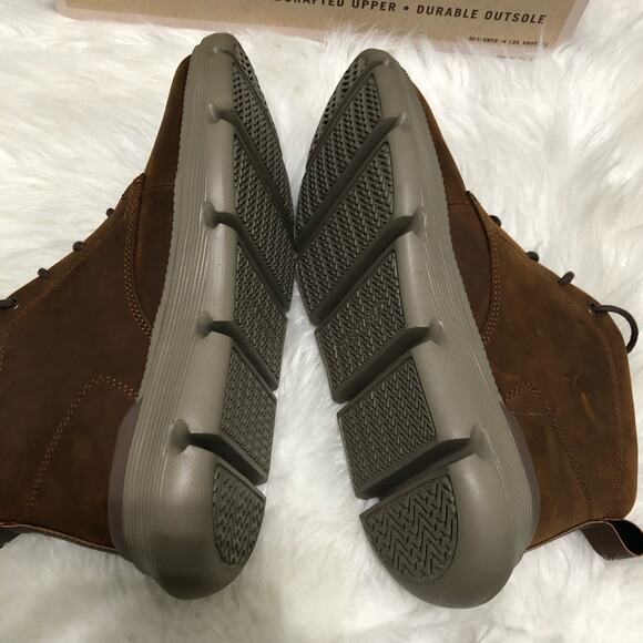 Sketchers Garza-Fontaine Mens Boots Sz 8 Dark Brown Leather Lace‎ Up Relaxed Fit - Picture 8 of 9